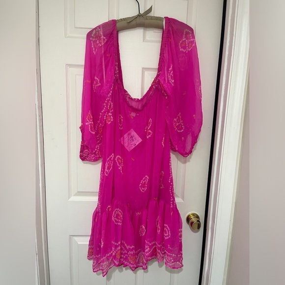 Juliet Dunn London NWT Unlined Silk Dress with Pockets One Size - Picture 9 of 12